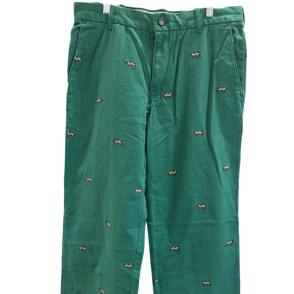 Vintage IZOD Saltwater Men's Chino Pants Embroidered Pointer Hunting Dog 34x32